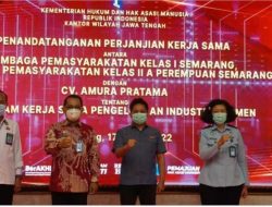 Lapas Kelas I Semarang Bersama CV Amura Pratama Jalin Kerjasama dalam Rangka Penguatan Industri Garmen