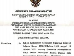 SK Gubernur Sulsel Terbit, Kaharuddin Kadir Segera Dilantik Ketua DPRD Kota Parepare
