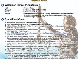 Peradi SAI Makassar Buka Pendaftaran Peserta Advokat
