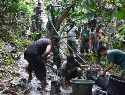 Satgas TMMD Kodim Polman Hadirkan Sumber Air Bersih untuk Warga Desa Ongko