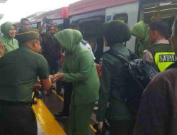 Rombongan Ketua Persit KCK Daerah XIV Hasanuddin Disambut Dandim dan ketua Persit KCK Dim 1405 Parepare