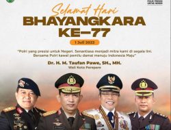 Wali Kota Taufan Pawe Ucapkan Selamat HUT ke-77 Bhayangkara