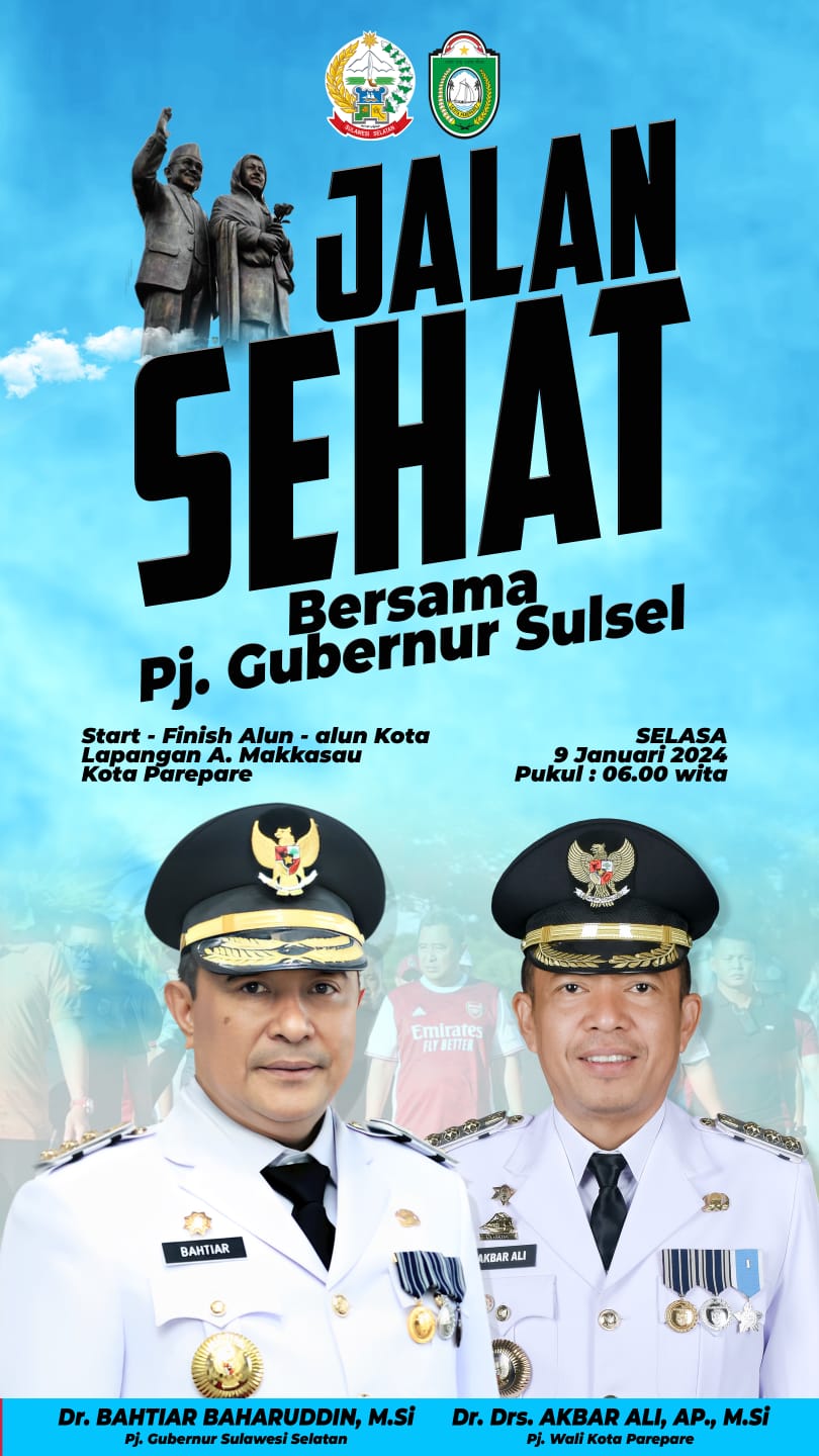 Pemkot Parepare Ajak Ramaikan Jalan Sehat Bersama Pj Gubernur Sulsel ...