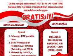 Program Promo PAM Tirta Karajae Parepare Sambut Hari Kemerdekaan ke-79