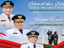 Pj Wali Kota Parepare Ucapkan Selamat kepada Pj Gubernur Zudan Arif dan Terimakasih atas Dedikasi Bahtiar Baharuddin