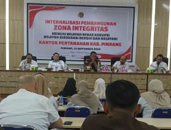 Kepala Kantor Pertanahan Parepare Pemateri Internalisasi Pembangunan Zona Integritas di Kantah Pinrang