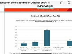 Lembaga Survey Nasional Terpercaya, Indikator: Andi Asman Sulaiman-Andi Akmal 57,3 Persen, Andi Islamuddin-Andi Irwandi 14,2 Persen, dan Andi Rio Padjalangi-Amir Mahmud 9,5 Persen