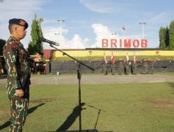 Danyon B Pelopor Satuan Brimob Polda Sulsel Pimpin Upacara HKN